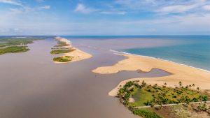 La Bouche du Roy, vista aérea del litoral, Grand-Popo